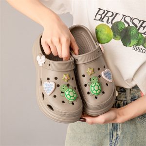 Khaki EVA Heel Clogs