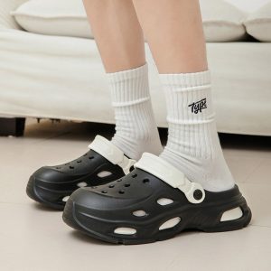 Men's High Sole EVA Black Clogs