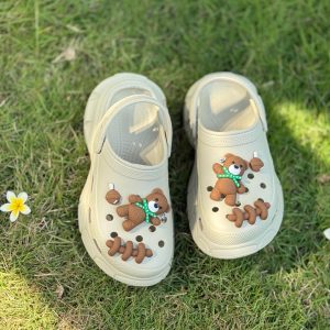 Women's High Heel Clogs - Khaki